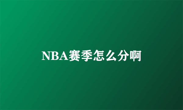 NBA赛季怎么分啊