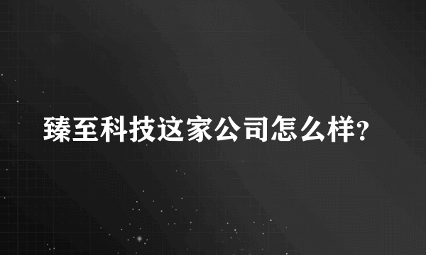 臻至科技这家公司怎么样？