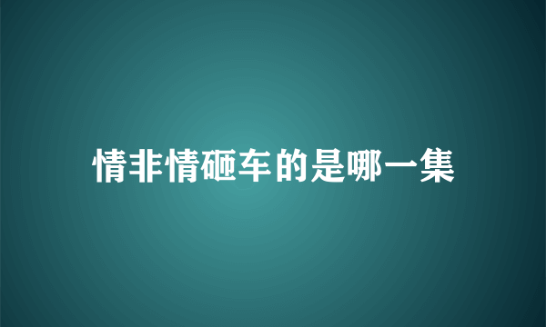 情非情砸车的是哪一集