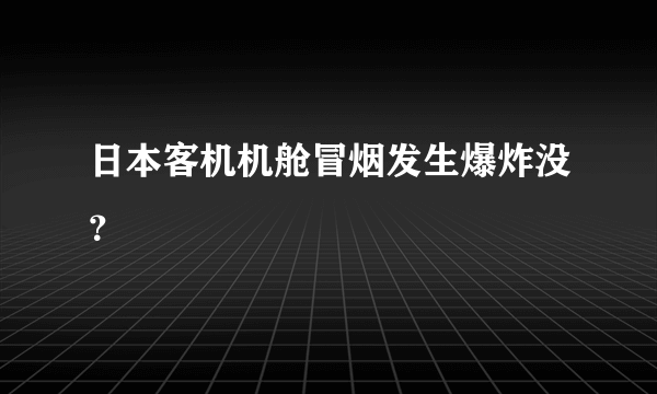 日本客机机舱冒烟发生爆炸没？