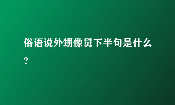 俗语说外甥像舅下半句是什么？