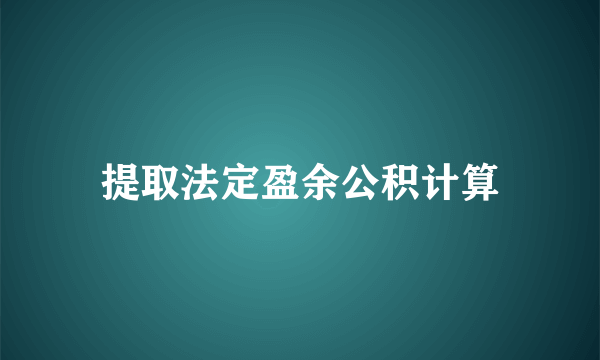 提取法定盈余公积计算