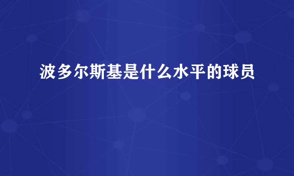 波多尔斯基是什么水平的球员