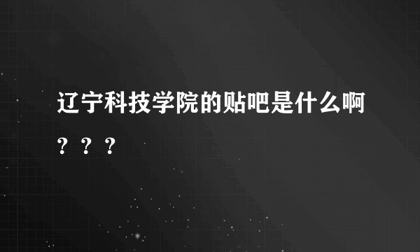 辽宁科技学院的贴吧是什么啊？？？