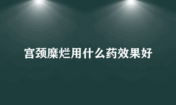 宫颈糜烂用什么药效果好