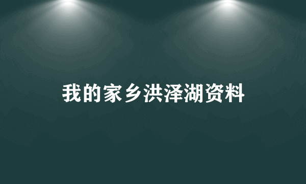 我的家乡洪泽湖资料