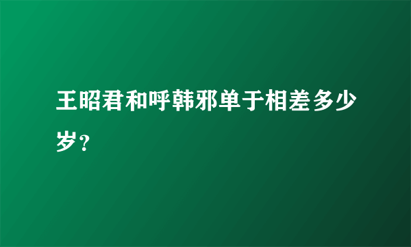 王昭君和呼韩邪单于相差多少岁？