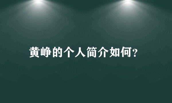 黄峥的个人简介如何？