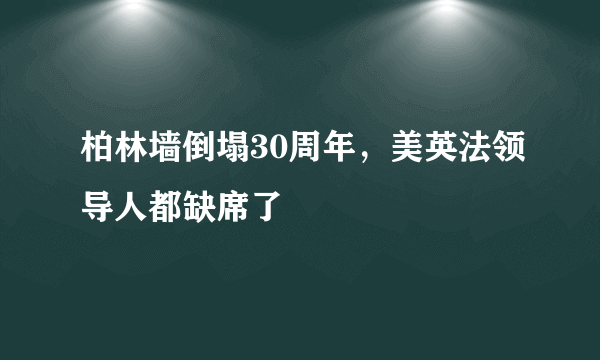 柏林墙倒塌30周年，美英法领导人都缺席了