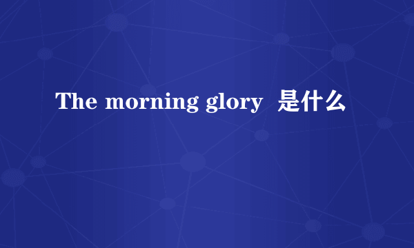 The morning glory  是什么