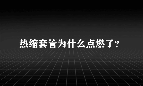 热缩套管为什么点燃了？