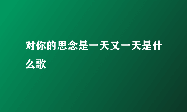 对你的思念是一天又一天是什么歌