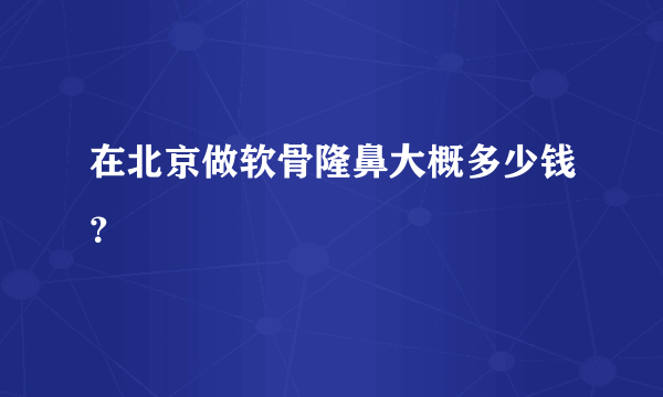 在北京做软骨隆鼻大概多少钱？