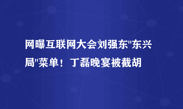 网曝互联网大会刘强东