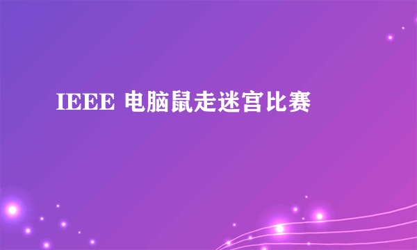 IEEE 电脑鼠走迷宫比赛