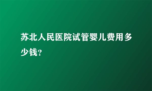 苏北人民医院试管婴儿费用多少钱？