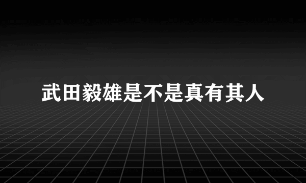 武田毅雄是不是真有其人