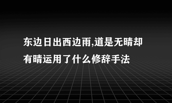 东边日出西边雨,道是无晴却有晴运用了什么修辞手法