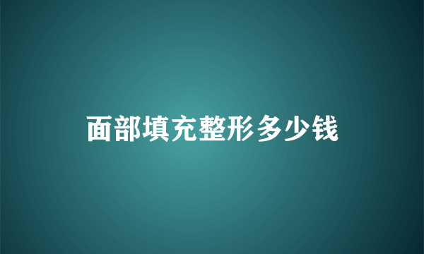 面部填充整形多少钱