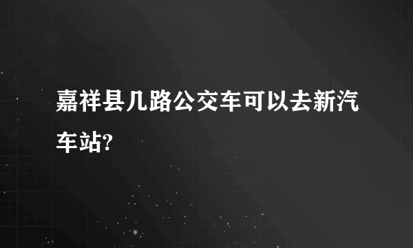 嘉祥县几路公交车可以去新汽车站?