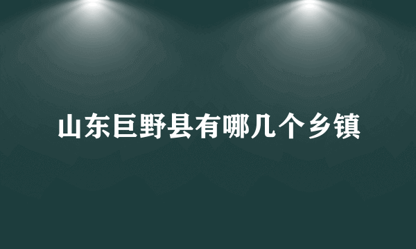 山东巨野县有哪几个乡镇