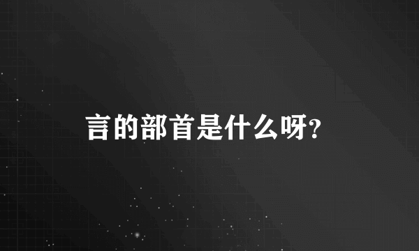 言的部首是什么呀？