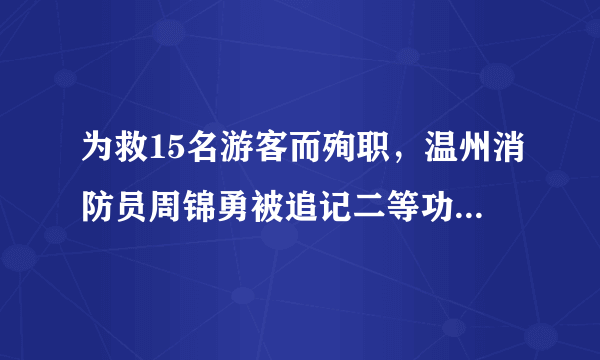 为救15名游客而殉职，温州消防员周锦勇被追记二等功, 你怎么看？