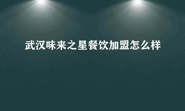 武汉味来之星餐饮加盟怎么样