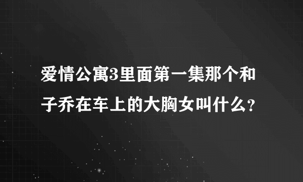 爱情公寓3里面第一集那个和子乔在车上的大胸女叫什么？