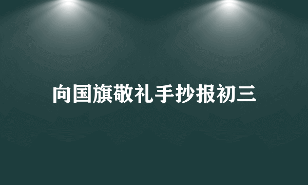 向国旗敬礼手抄报初三