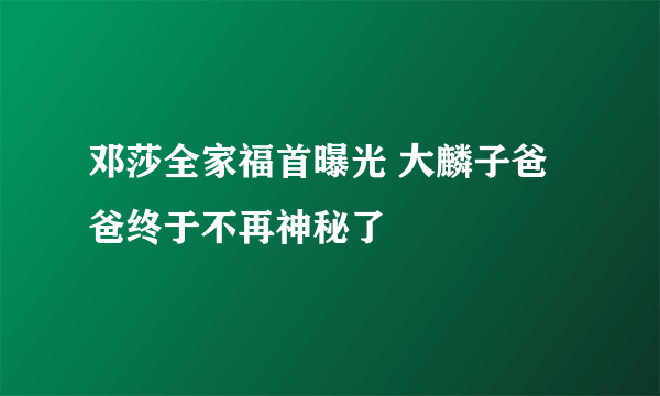 邓莎全家福首曝光 大麟子爸爸终于不再神秘了