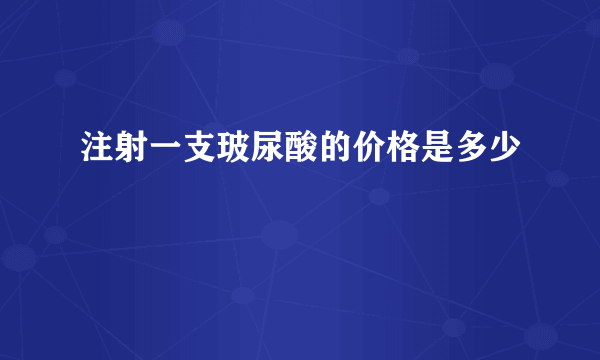 注射一支玻尿酸的价格是多少