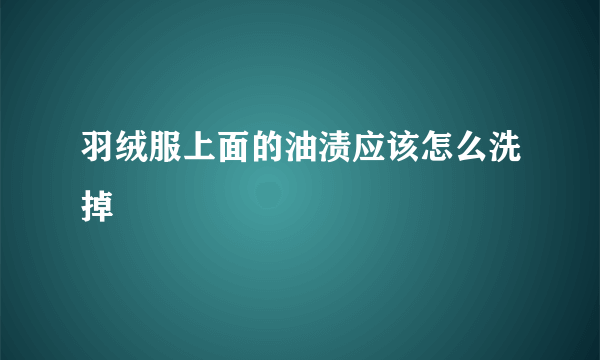 羽绒服上面的油渍应该怎么洗掉