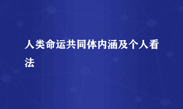 人类命运共同体内涵及个人看法