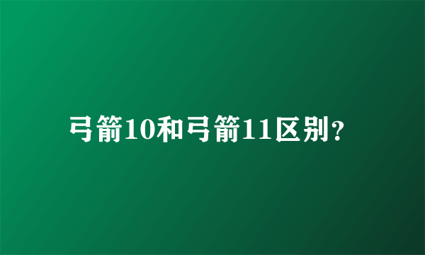 弓箭10和弓箭11区别？