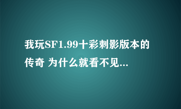 我玩SF1.99十彩刺影版本的传奇 为什么就看不见功能服务这一个NPC 急求