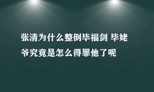 张清为什么整倒毕福剑 毕姥爷究竟是怎么得罪他了呢