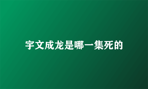 宇文成龙是哪一集死的