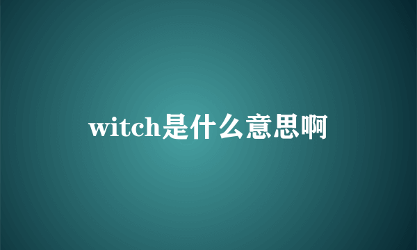 witch是什么意思啊