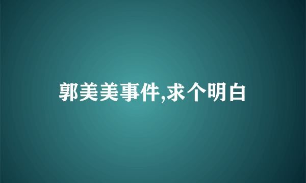 郭美美事件,求个明白