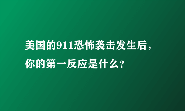 美国的911恐怖袭击发生后，你的第一反应是什么？