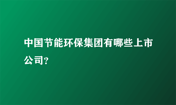 中国节能环保集团有哪些上市公司？