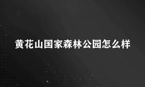 黄花山国家森林公园怎么样