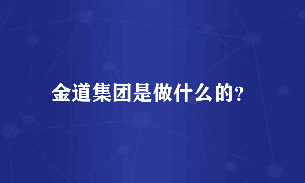 金道集团是做什么的？