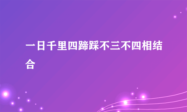 一日千里四蹄踩不三不四相结合