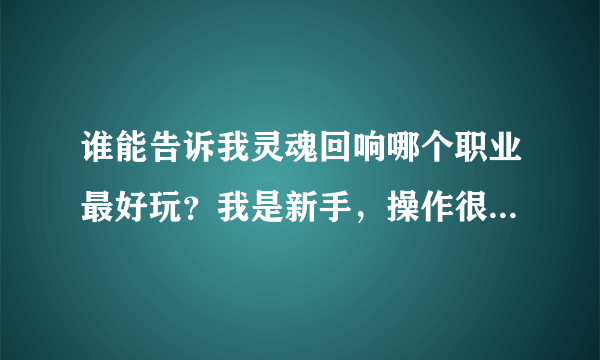 谁能告诉我灵魂回响哪个职业最好玩？我是新手，操作很烂，嘻嘻O(∩_∩)O