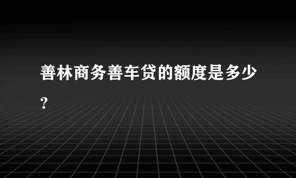 善林商务善车贷的额度是多少？