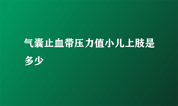 气囊止血带压力值小儿上肢是多少