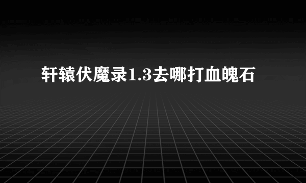 轩辕伏魔录1.3去哪打血魄石