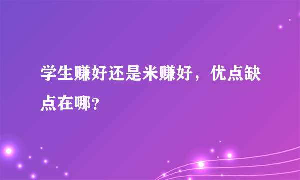 学生赚好还是米赚好，优点缺点在哪？